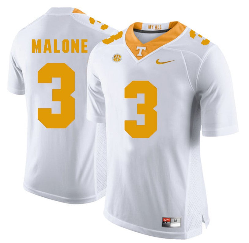 Tennessee Volunteers Josh Malone Jersey #3 Football NCAA Jerseys White Orange