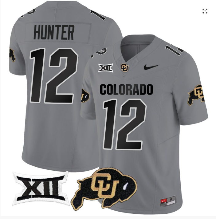 Travis Hunter Jersey #12 Colorado Buffaloes College Football Gray Home Alternative
