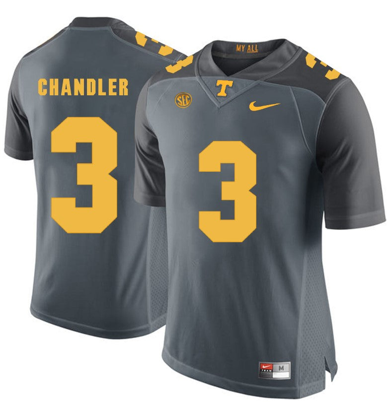 Tennessee Volunteers Ty Chandler Jersey #3 Football NCAA Jerseys Gray