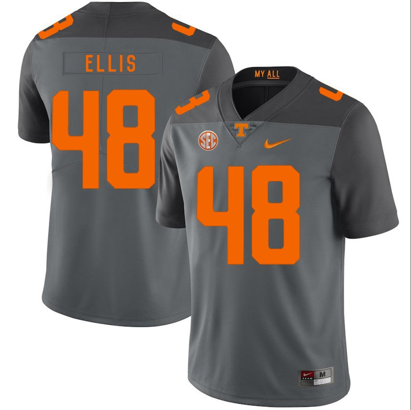 Tennessee Volunteers Alex Ellis #48 Jersey Football NCAA Jerseys Grey