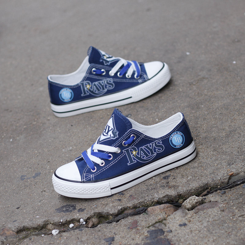 Tampa Bay Rays Limited Print MLB Baseball Fans Low Top Canvas Shoes Sport Sneakers T-DJ170L