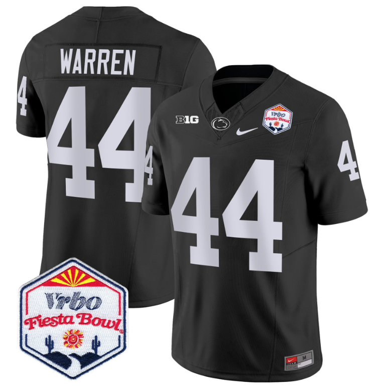 Tyler Warren Jersey #44 Penn State 2024 Fiesta Bowl Patch Black