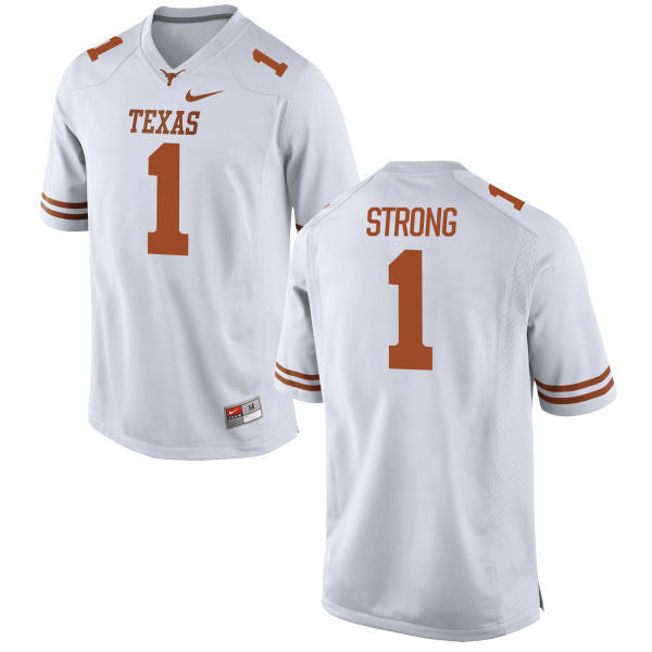 Texas Longhorns 1 Charlie Strong White College Jersey