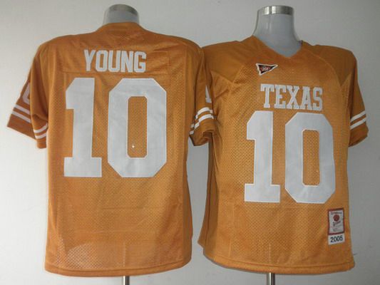 Texas Longhorns #10 Vince Young Burnt Orange Throwback NCAA Football Jersey