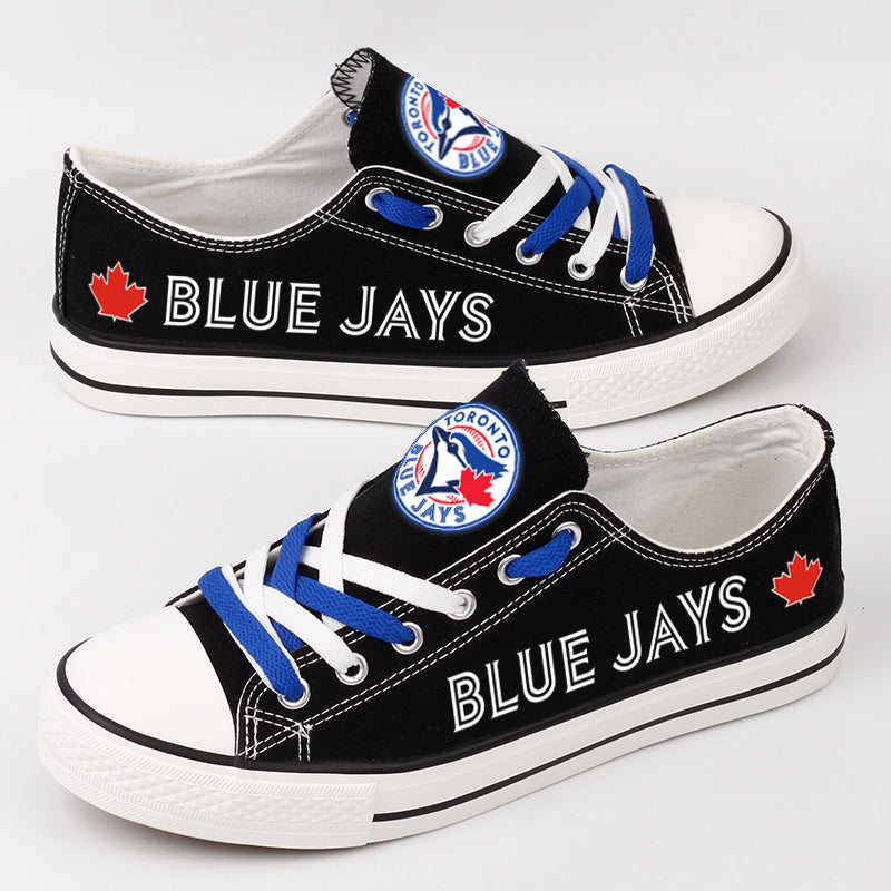 Toronto Blue Jays Limited Print MLB Baseball Fans Low Top Canvas Shoes Sport Sneakers T-DAC154H