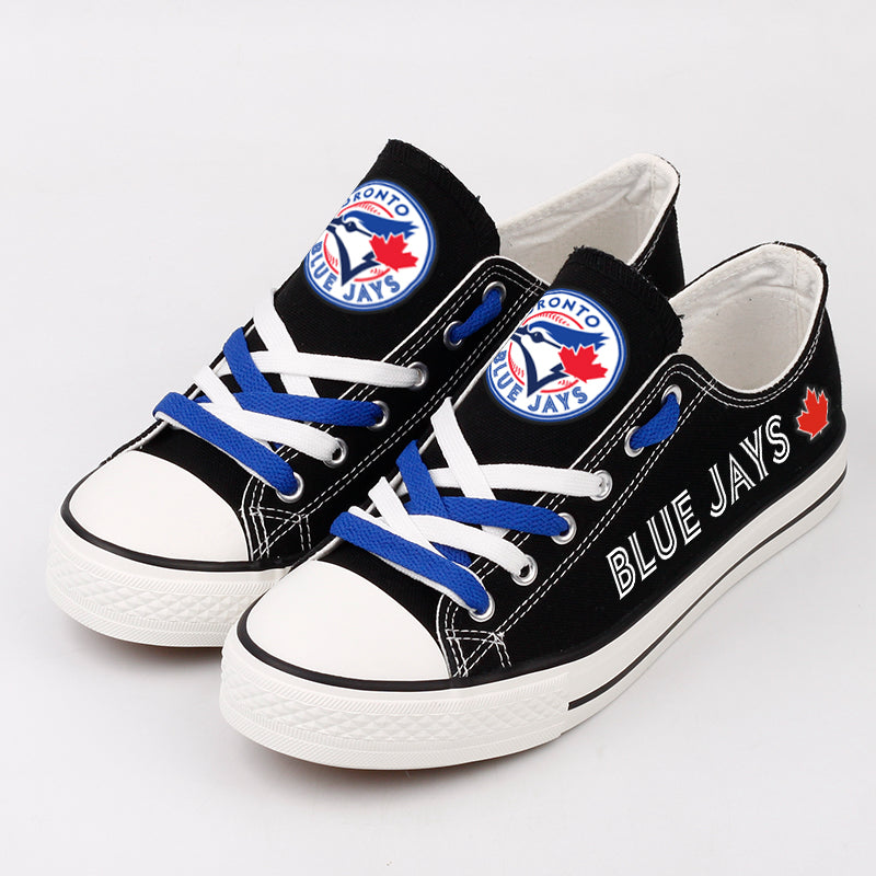 Toronto Blue Jays Limited Print MLB Baseball Fans Low Top Canvas Shoes Sport Sneakers T-DAC154H