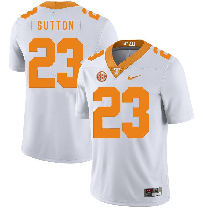 Tennessee Volunteers Cameron Sutton Jersey #23 Football NCAA Jerseys White