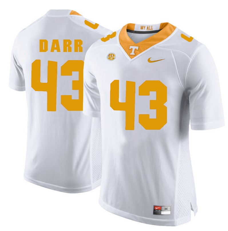 Tennessee Volunteers Matt Darr Jersey #43 Football NCAA Jerseys White