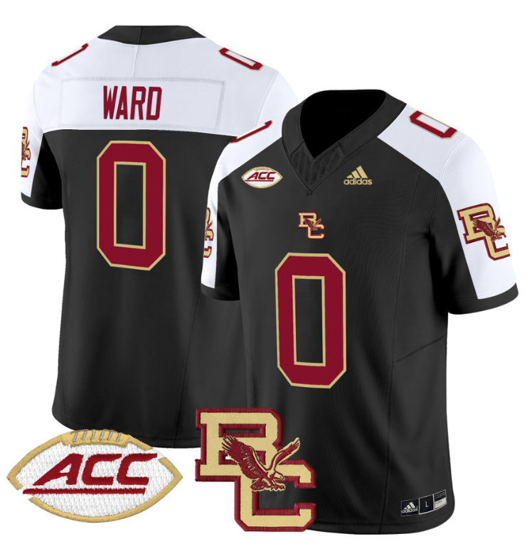 Treshaun Ward Jersey #0 Boston College Eagles 2024 Stitched Black Alternate