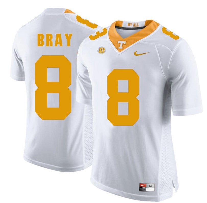 Tennessee Volunteers Tyler Bray Jersey #8 Football NCAA Jerseys White