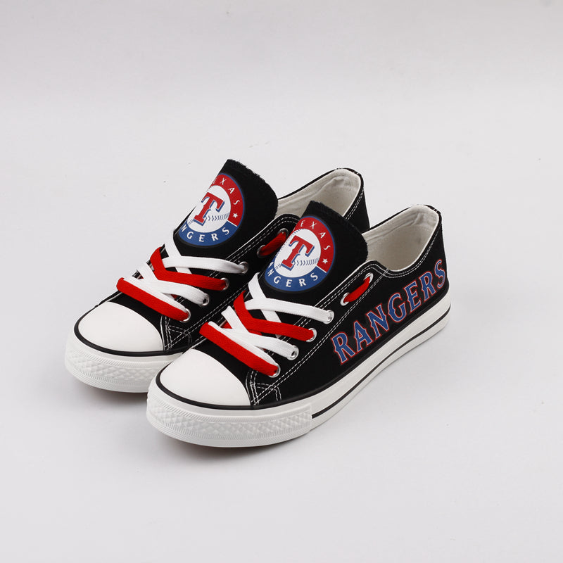 Texas Rangers Limited Print MLB Baseball Fans Low Top Canvas Shoes Sport Sneakers T-DAC103H