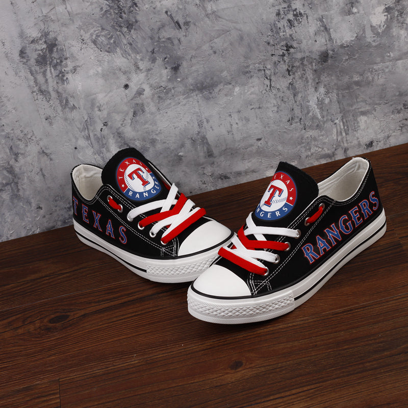 Texas Rangers Limited Print MLB Baseball Fans Low Top Canvas Shoes Sport Sneakers T-DAC103H