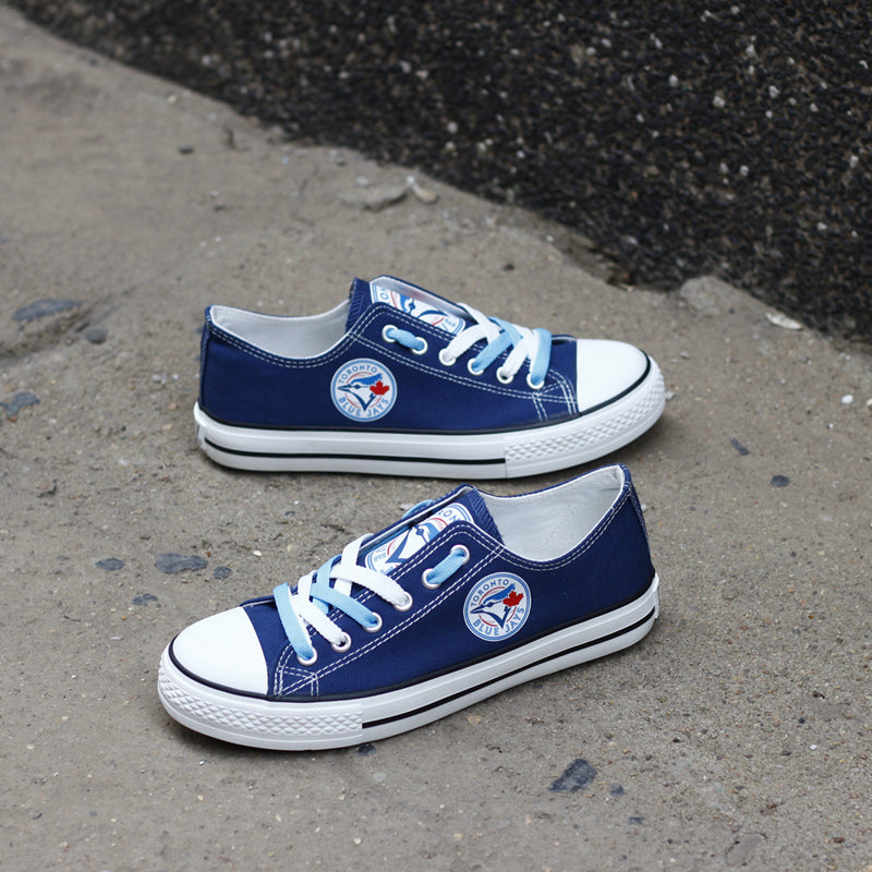 Toronto Blue Jays Limited Print MLB Baseball Fans Low Top Canvas Shoes Sport Sneakers T-DBS56L