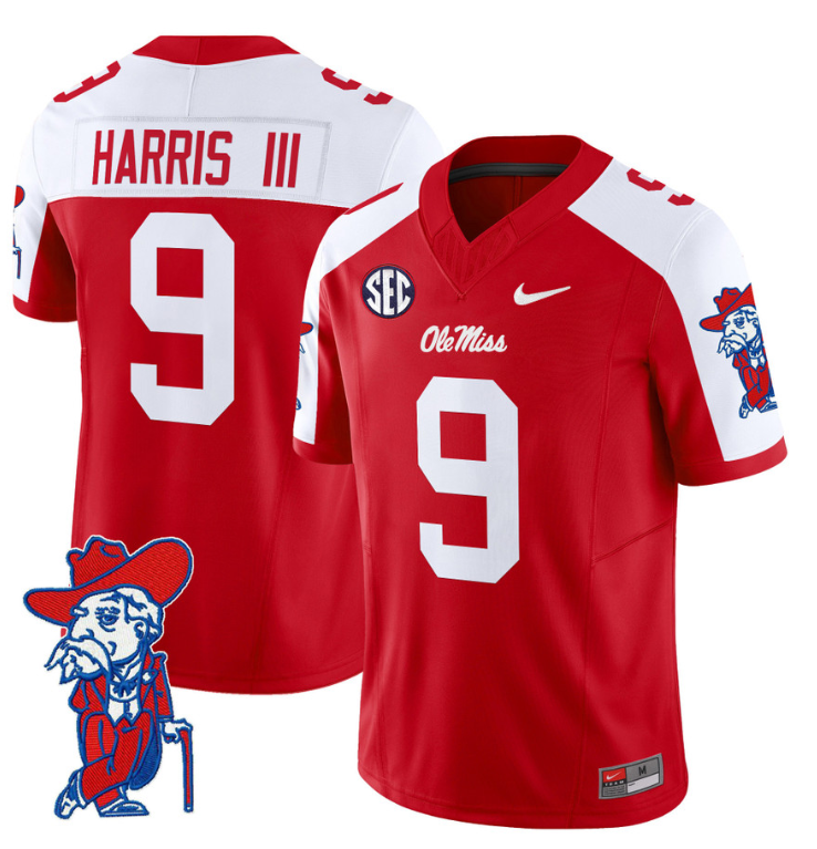 Tre Harris Jersey #9 Ole Miss Rebels Vapor Limited College Football Stitched Red Alterntae