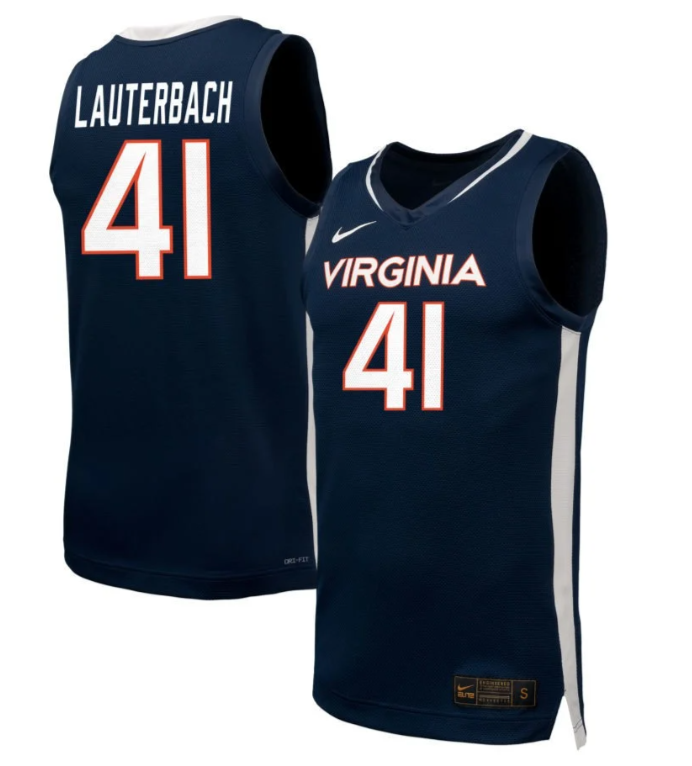 Taylor Lauterbach Jersey #41 Virginia Cavaliers NIL Basketball Navy