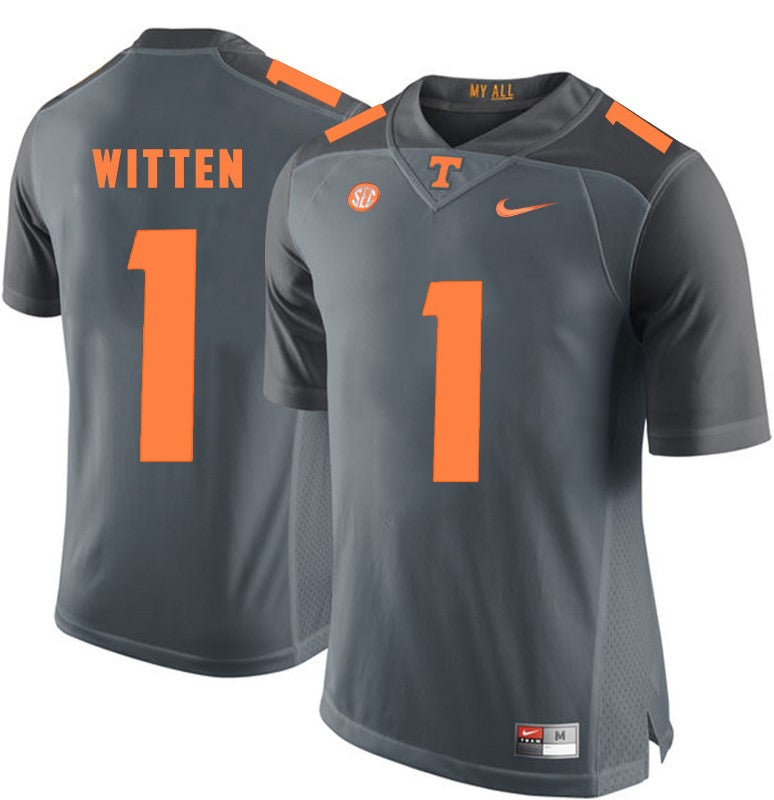 Tennessee Volunteers Jason Witten Jersey #1 Football NCAA Jerseys Gray