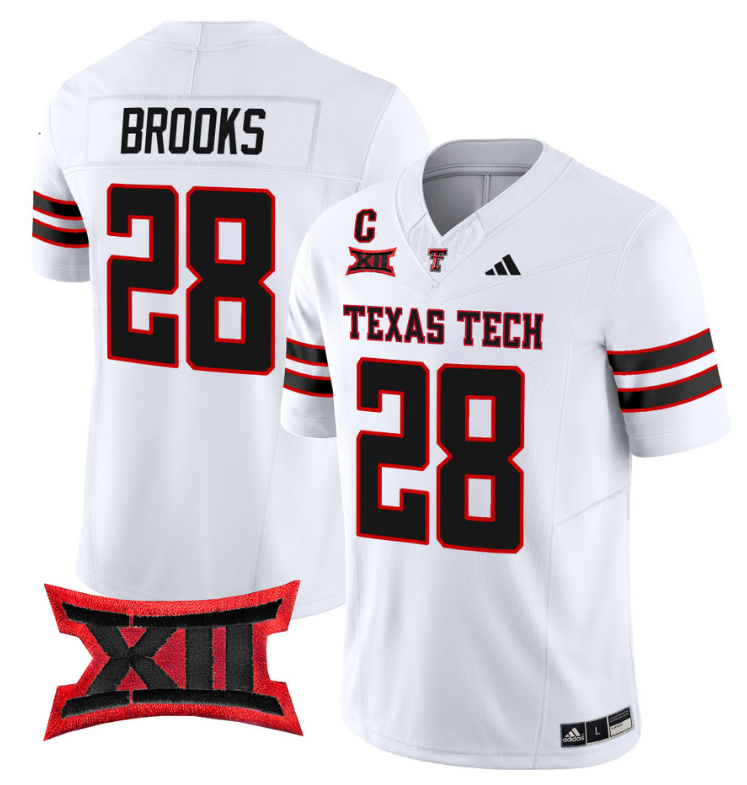 Tahj Brooks Jersey #28 Texas Tech Red Raiders Vapor Limited Football White