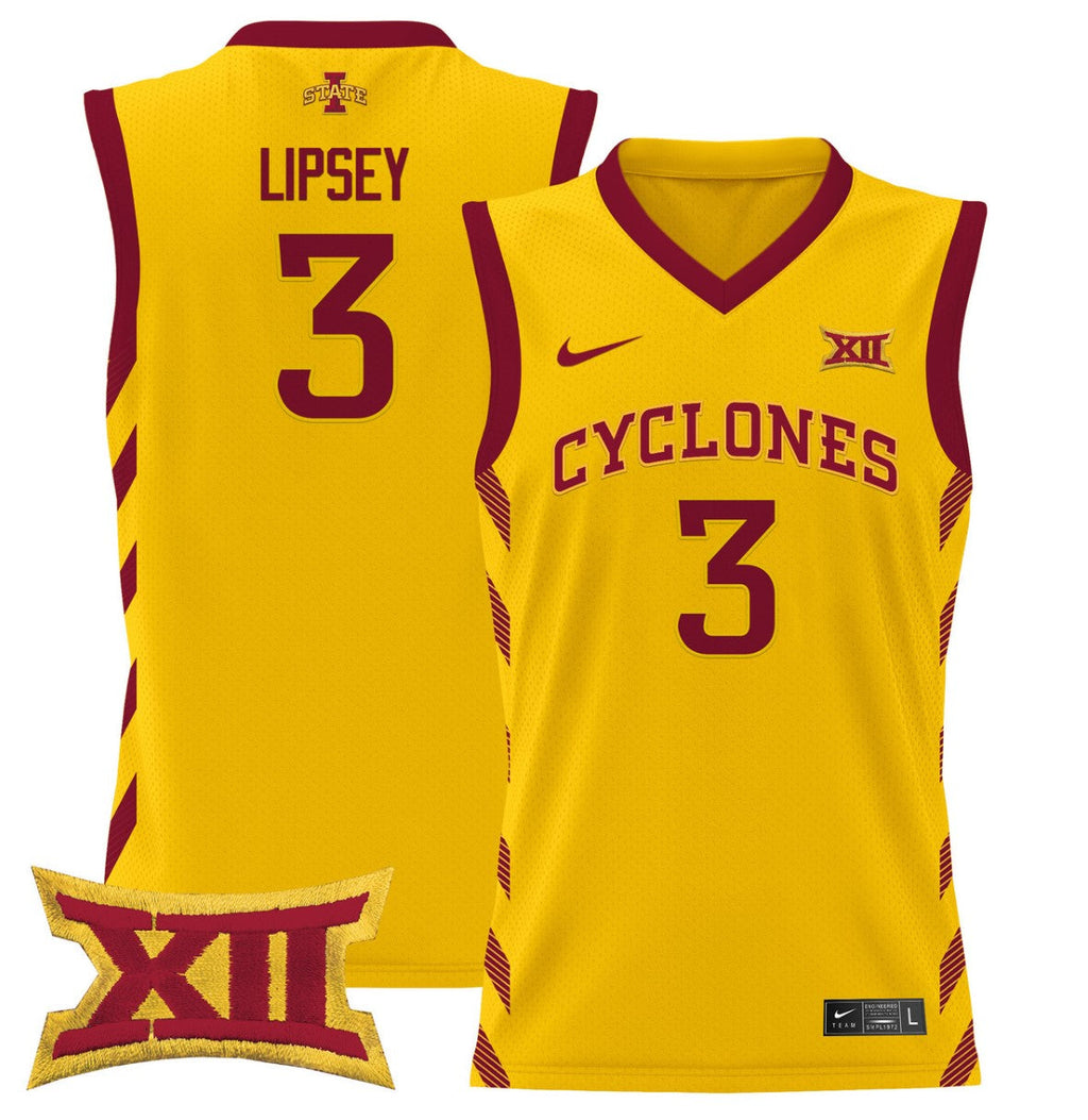 Tamin Lipsey Jersey #3 Iowa State 2024 Lightweight Basketball Gold