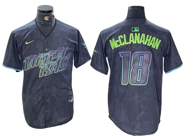 Tampa Bay Rays #18 Shane McClanahan Black 2024 City Connect Limited Jersey