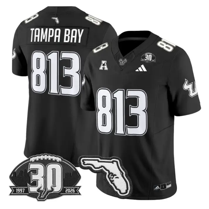 Tampa Bay Jersey #813 South Florida Bulls 30th Patch Limited Stitched