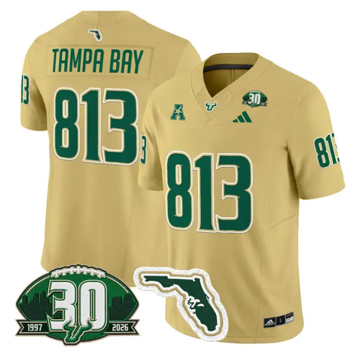 Tampa Bay Jersey #813 South Florida Bulls 30th Patch Limited Stitched