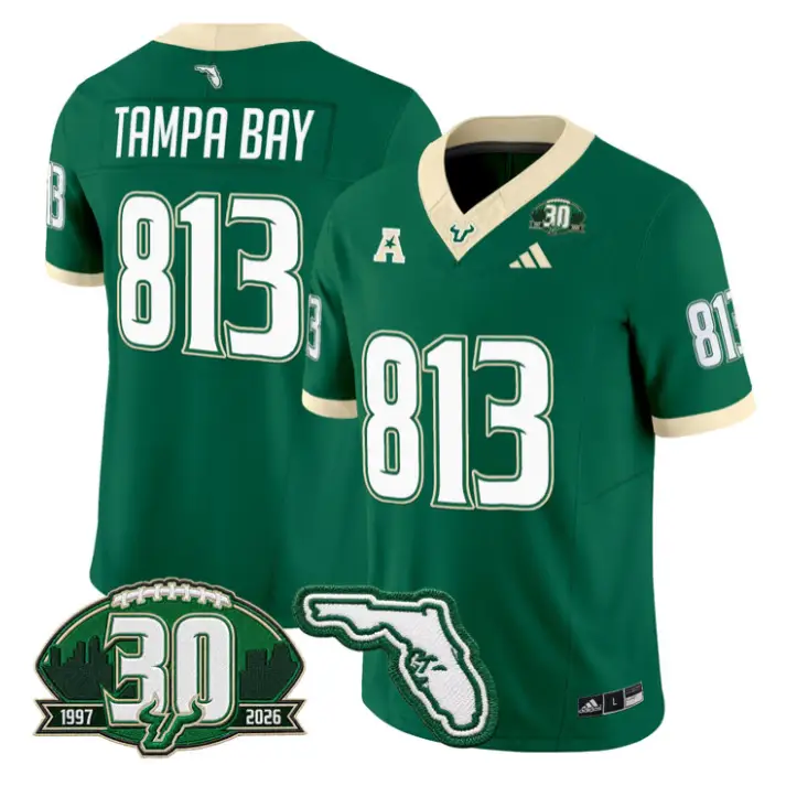 Tampa Bay Jersey #813 South Florida Bulls 30th Patch Limited Stitched