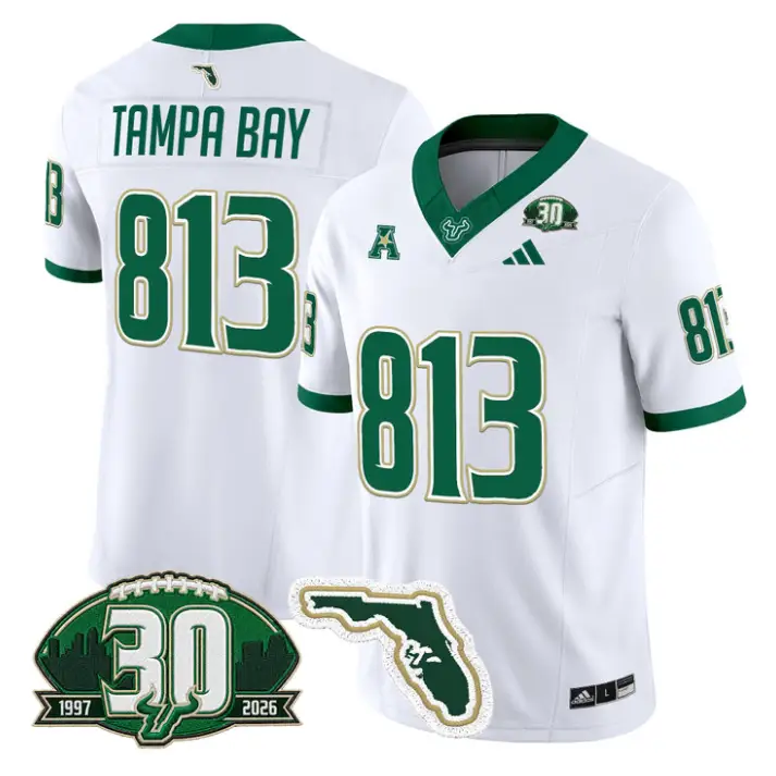 Tampa Bay Jersey #813 South Florida Bulls 30th Patch Limited Stitched