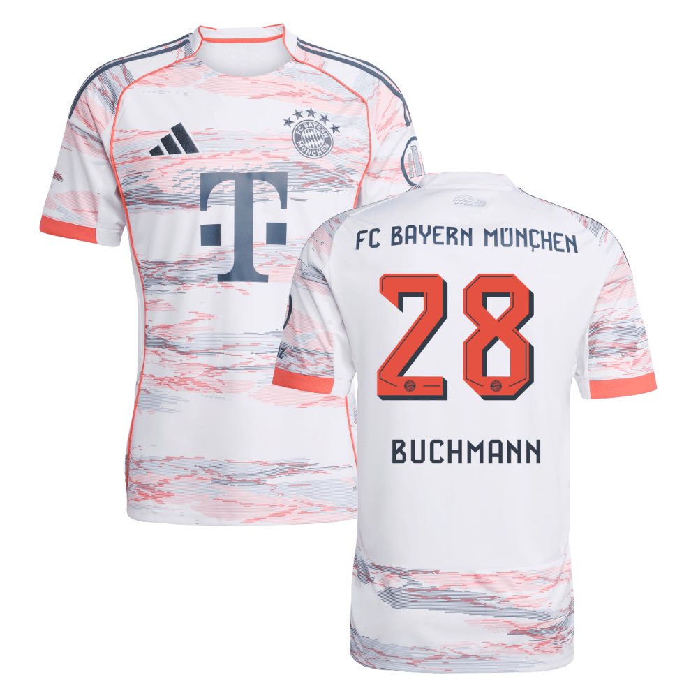 Tarek Buchmann #28 Bayern Munich 2025-26 Away Men Jersey – White