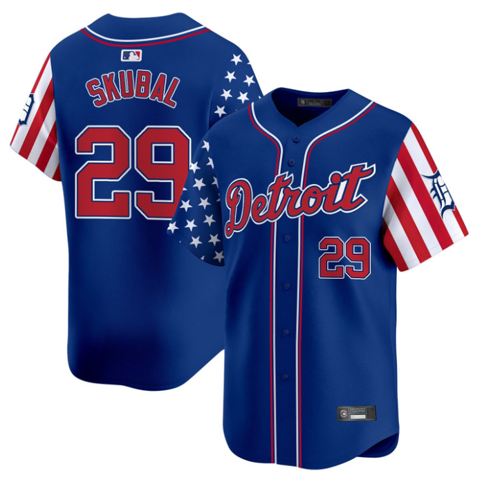 Tarik Skubal Jersey #29 Detroit Tigers 2025 Memorial Day Vapor Premier Limited Stitched Royal