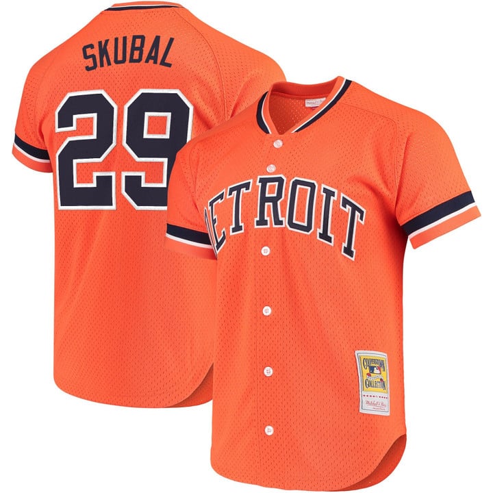 Tarik Skubal Jersey #29 Detroit Tigers Throwback Cooperstown Stitched Orange