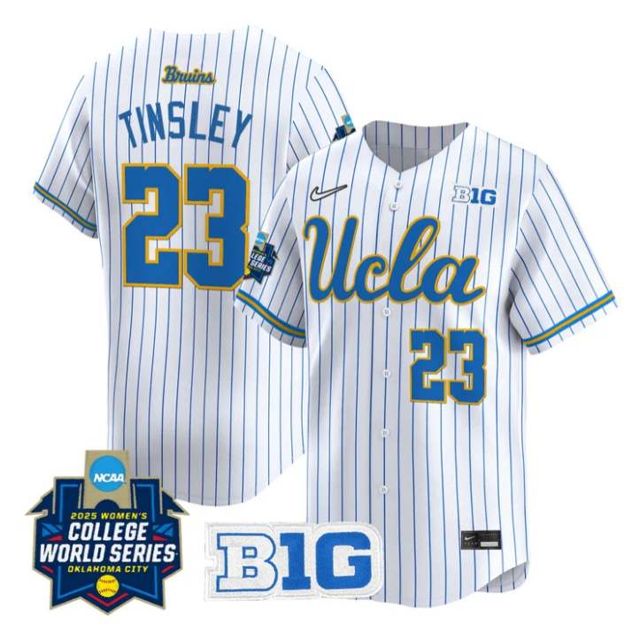 Taylor Tinsley Jersey #23 UCLA Bruins Softball 2025 World Series Stitched White