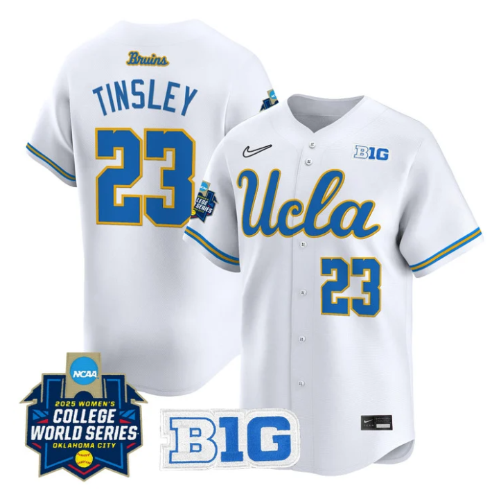 Taylor Tinsley Jersey #23 UCLA Bruins Softball 2025 World Series Stitched White