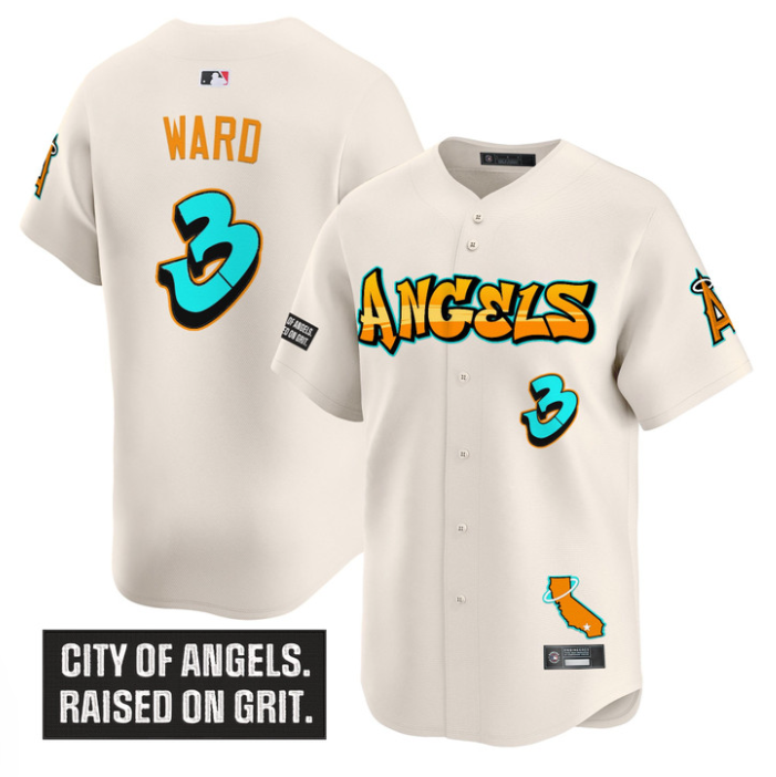 Taylor Ward Jersey #3 Los Angeles Angels Graffiti Halo Drop Edition Cream