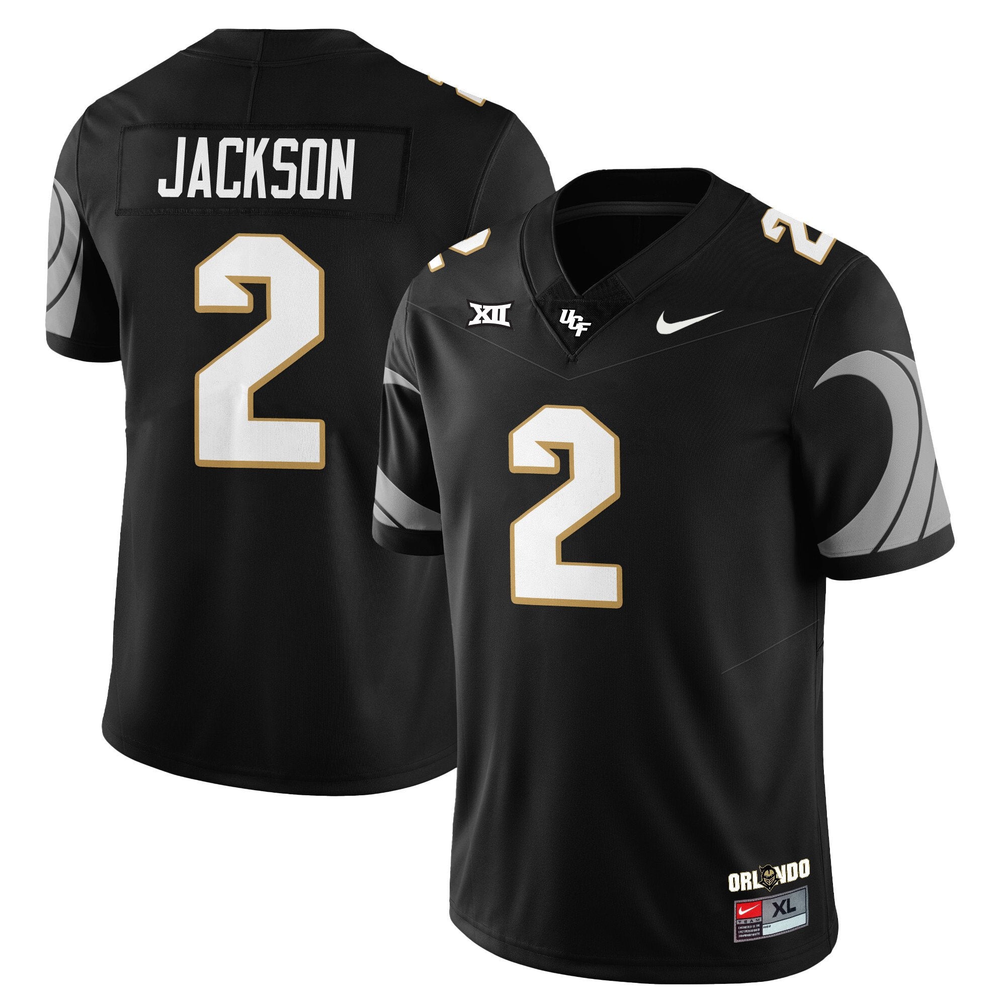 Tayven Jackson Jersey #2 UCF Football 2025 Core Uniforms Stitched Black