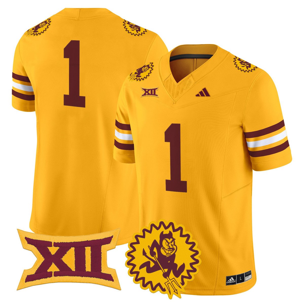 Team Jersey #1 Arizona State Sun Devils 1975 Throwback Vapor Stitched Gold