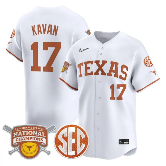 Teagan Kavan Jersey #17 Texas Longhorns 2025 National Champions White