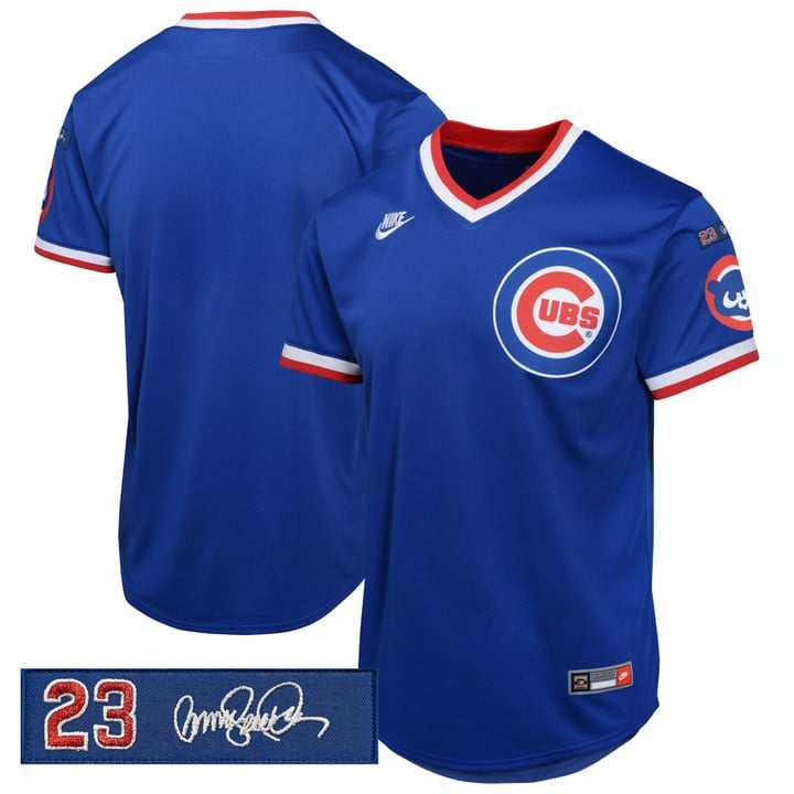 Team Jersey Chicago Cubs Ryne Sandberg Tribute Patch Stitched Royal