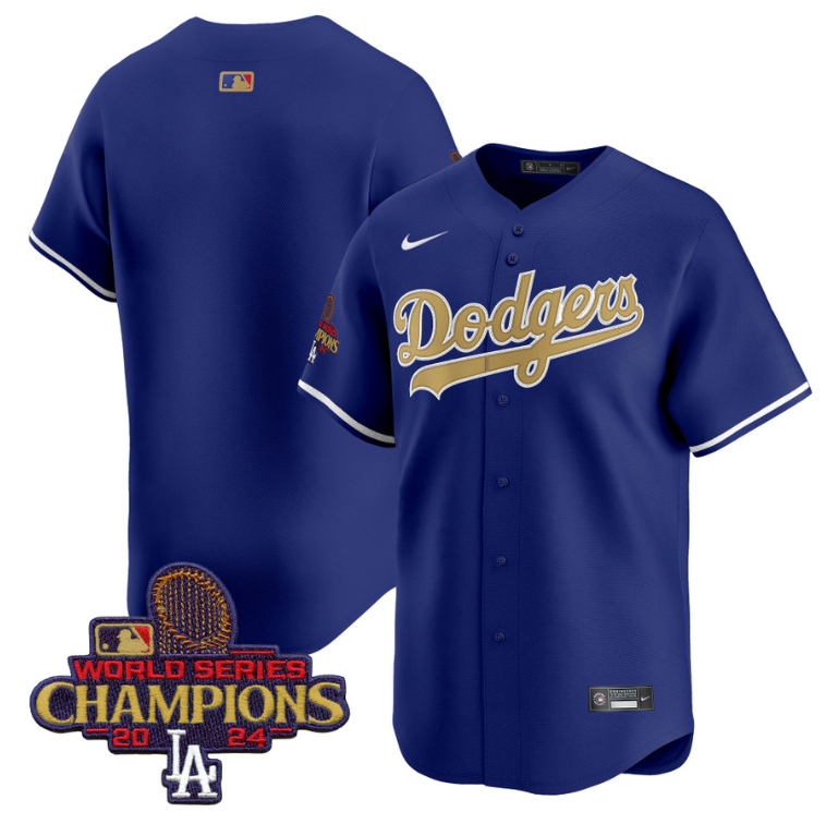 Team Jersey No Name Dodgers 2025 Gold Vapor Premier Limited Stitched Royal