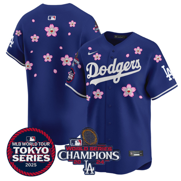 Team Jersey No Name Dodgers Tokyo Series 2025 World Series Champions Patch Royal