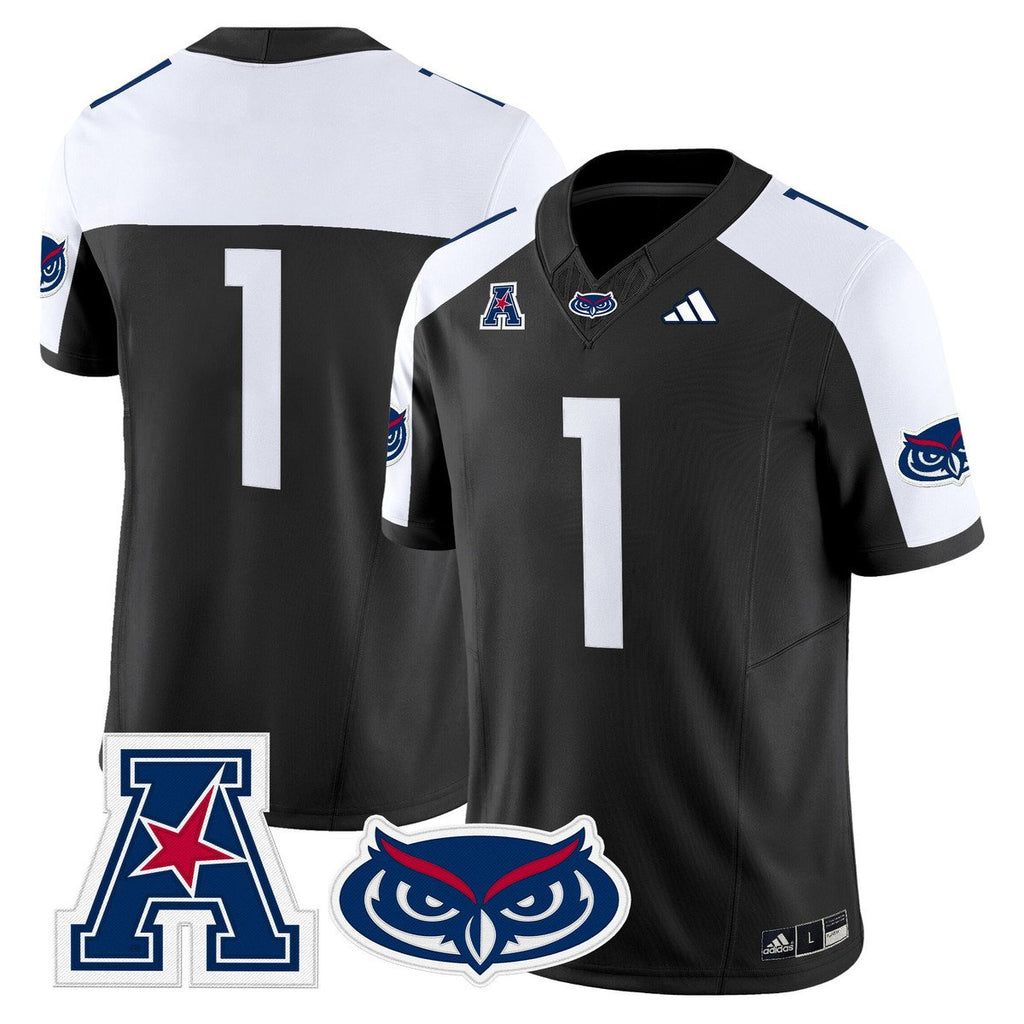 Team Jersey #1 Florida Atlantic Owls 2025 All Stitched Black Alter