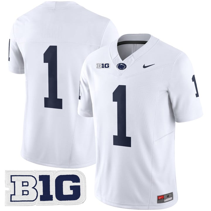 Team Jersey #1 No Name Penn State Nittany Lions 2025 Vapor Stitched White