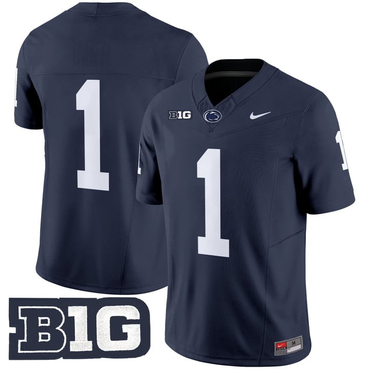 Team Jersey #1 No Name Penn State Nittany Lions 2025 Vapor Stitched Navy