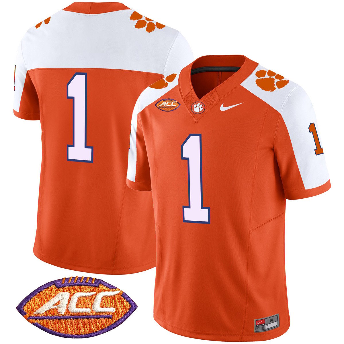 Team Jersey #1 Clemson Tigers 2025 Vapor Limited Stitched Orange ALter