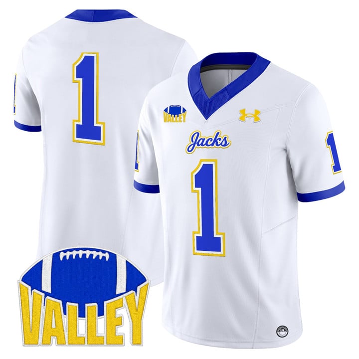 Team Jersey #1 South Dakota State Jackrabbits 2025 Stitched White