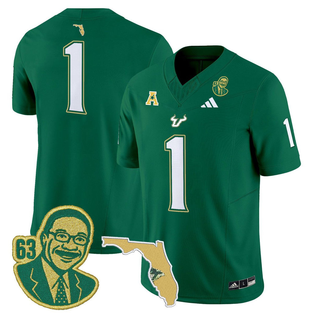 Team Jersey #1 South Florida Bulls Lee Roy Selmon Legacy Stitched Green