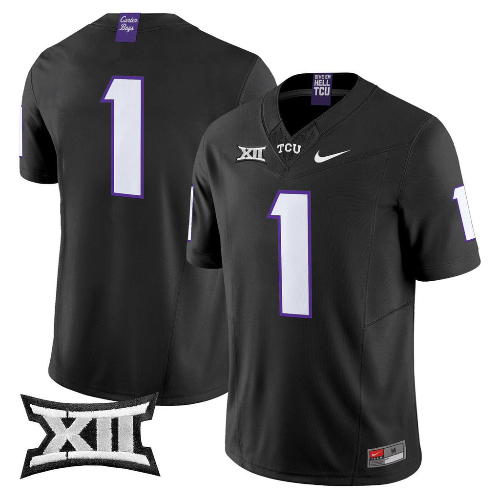 Team Jersey #1 TCU Horned Frogs 2025 Vapor Limited Stitched Black