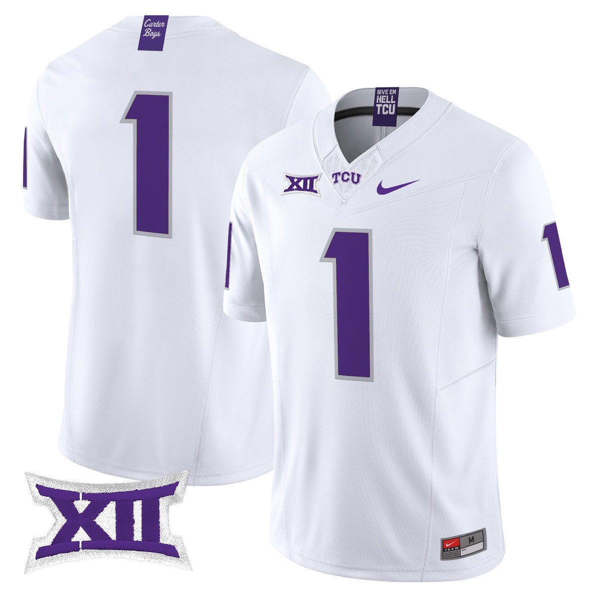 Team Jersey #1 TCU Horned Frogs 2025 Vapor Limited Stitched White