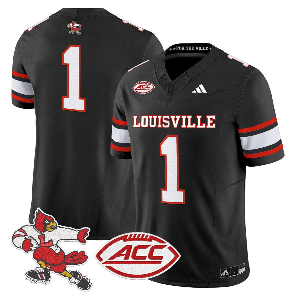 Team Jersey #1 Louisville Cardinals 1980s Throwback Limited Stitched Black
