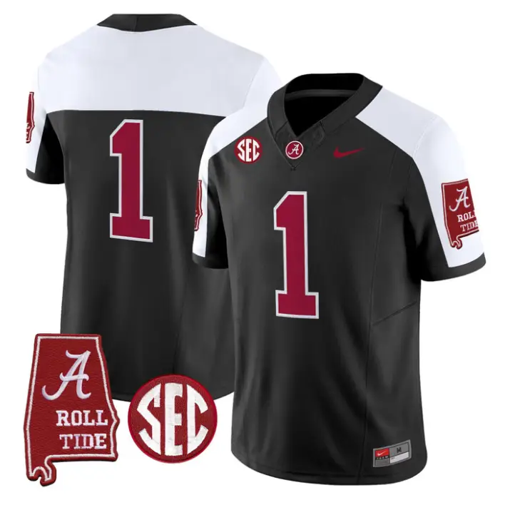 Team Jersey #1 Alabama Crimson 2026 SEC Patch Stitched