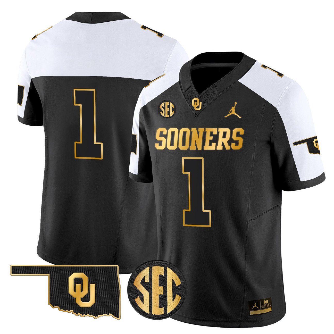 Team Jersey #1 Oklahoma Sooners 2025 Gold Vapor Limited Stitched